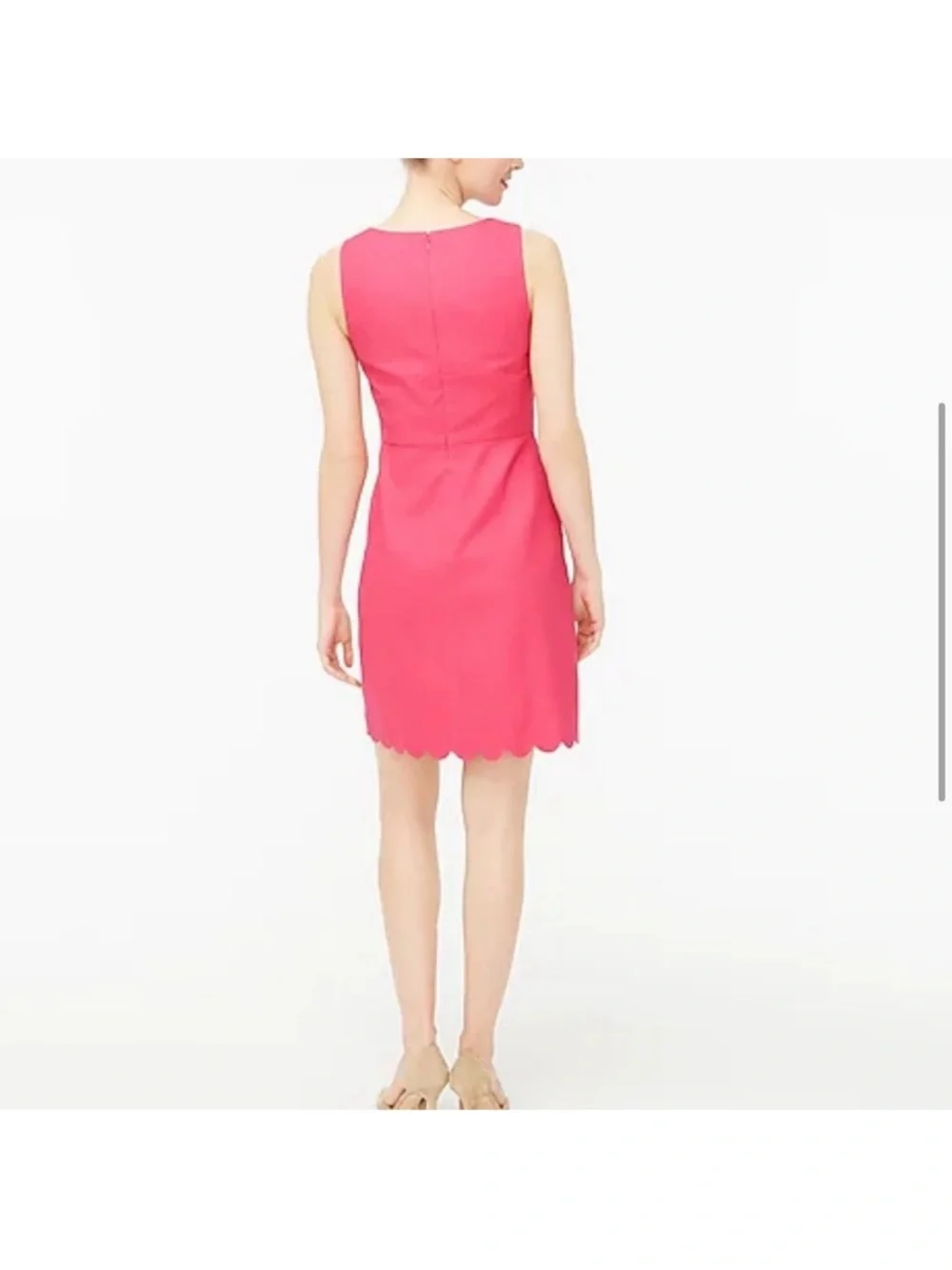 NWT J. Crew Hot Pink Scalloped Sheath Dress Size 2